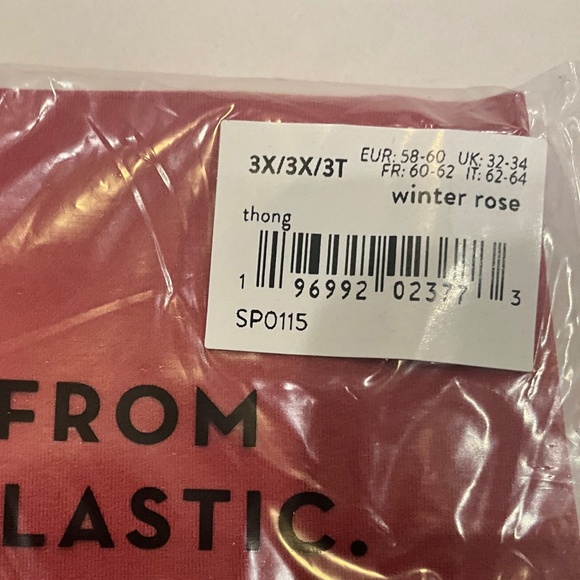 NWT 3X SPANX UNDIE-TECTABLE SEXY SLIMMING SHAPER THONG PANTIES WILD ROSE RED - Picture 5 of 5